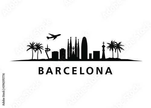 Barcelona Skyline Landscape City Silhouette Buildings