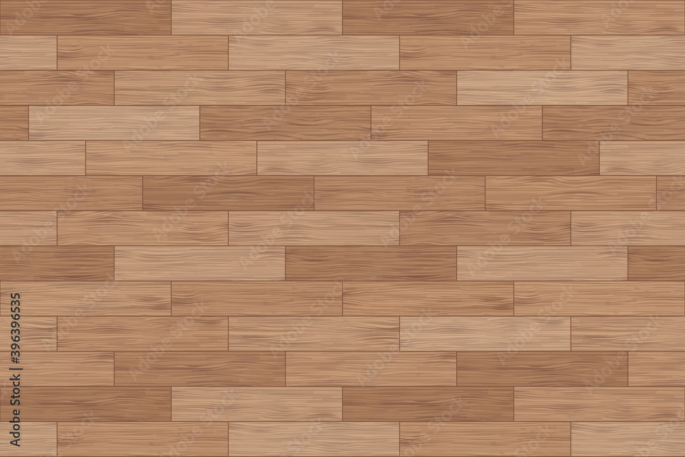 Floor wood parquet. Flooring wooden seamless pattern. Design laminate. Parquet rectangular tessellation. Floor tile parquetry plank. Hardwood tiles. Rectangles slabs brown wooden. Vector background - obrazy, fototapety, plakaty 