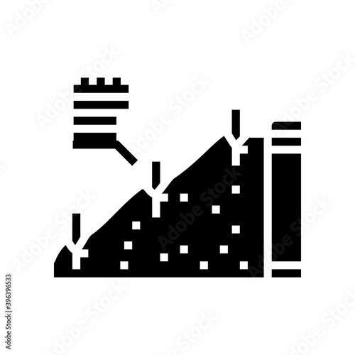 strengthening of road slopes glyph icon vector. strengthening of road slopes sign. isolated contour symbol black illustration