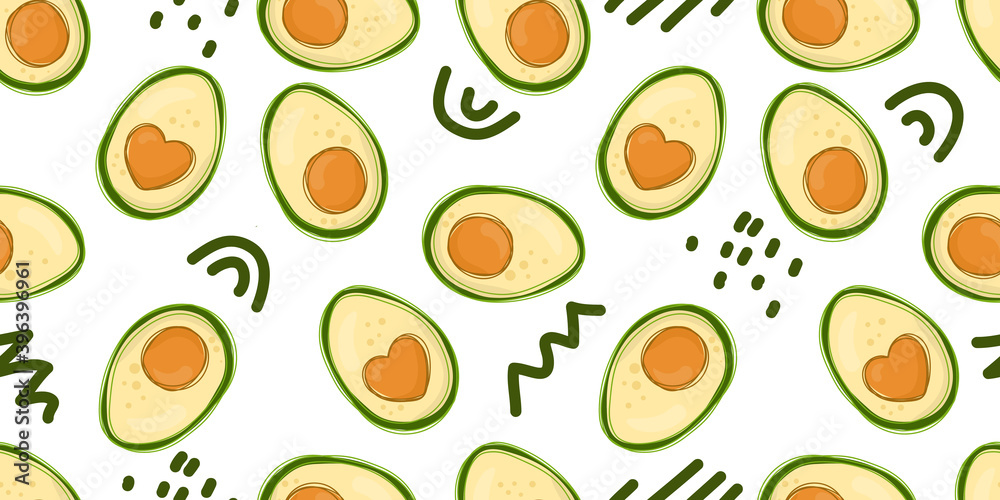 Summer Abstract Geometric Seamless Pattern with Avocado and Hand Drawn Memphis Style Elements Healthy Food Background Print for textile print, wallpaper, wrapping paper. Summer Abstract Geometric Seamless Pattern with Avocado and Hand Drawn Memphis Style Elements Healthy Food Background Print for textile print, wallpaper, wrapping paper.