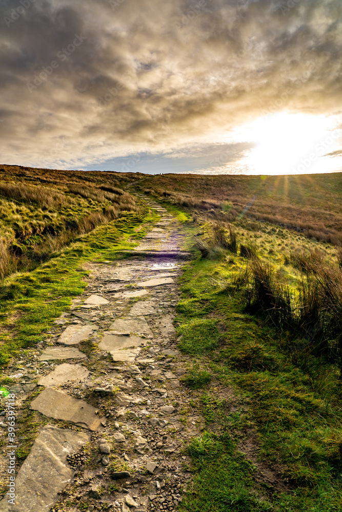 Fototapeta premium Peak District National park Shutlingsloe a hill near the village of Wildboarclough, in the east of the county of Cheshire. It stands to the south of Macclesfield Forest in autumn colour