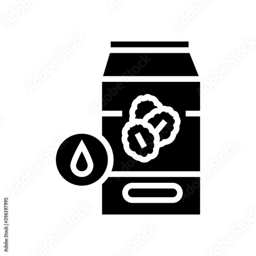 milk oat package glyph icon vector. milk oat package sign. isolated contour symbol black illustration