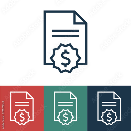 Linear vector icon with securities