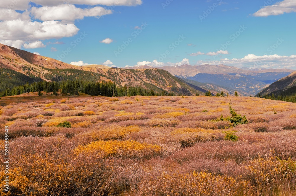 Guanella Pass road near Denver Colorado in autumn 