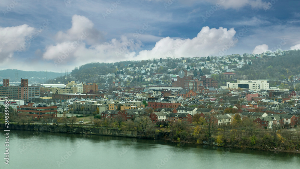 The city of Pittsburgh at Monongahela riverbank 
