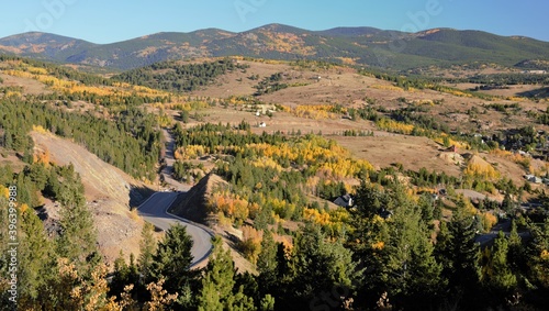 Guanella Pass road near Denver Colorado in autumn 