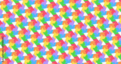 repetitive abstract geometric rainbow pattern-6c_1a of the polygon-6c