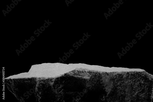 Obraz na plátně A Harsh Rock Product Display Shelf, Showing a Close Up of the Natural Texture to the Pimpled Mineral, with an Uneven Hand Painted Top and a Messy Dark Face