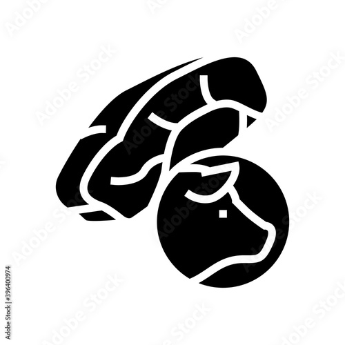 pork meat glyph icon vector. pork meat sign. isolated contour symbol black illustration