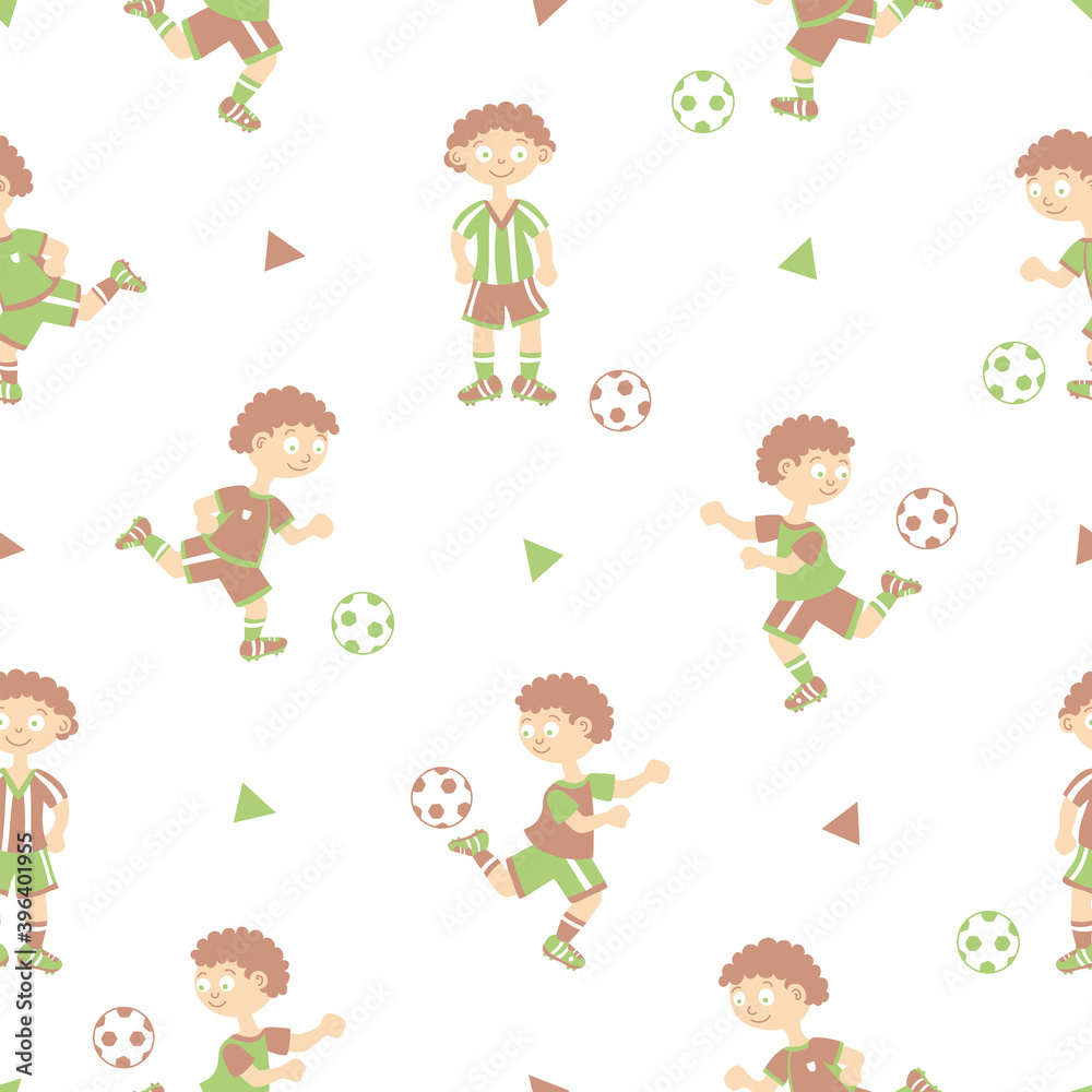 Naklejka premium Football player seamless pattern