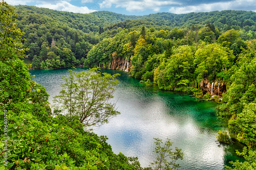 Beautiful lake landscape in Plitvice Lakes, Croatia