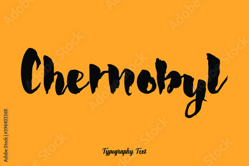Chernobyl Handwritten Bold Font Typography Text Food Quote
on Yellow Background