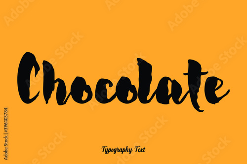 Handwritten Bold Font Typography Text Food Quote
on Yellow Background