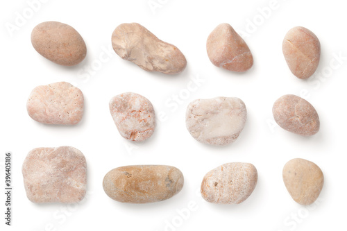 Collection Of Bright Stones Isolated Over White