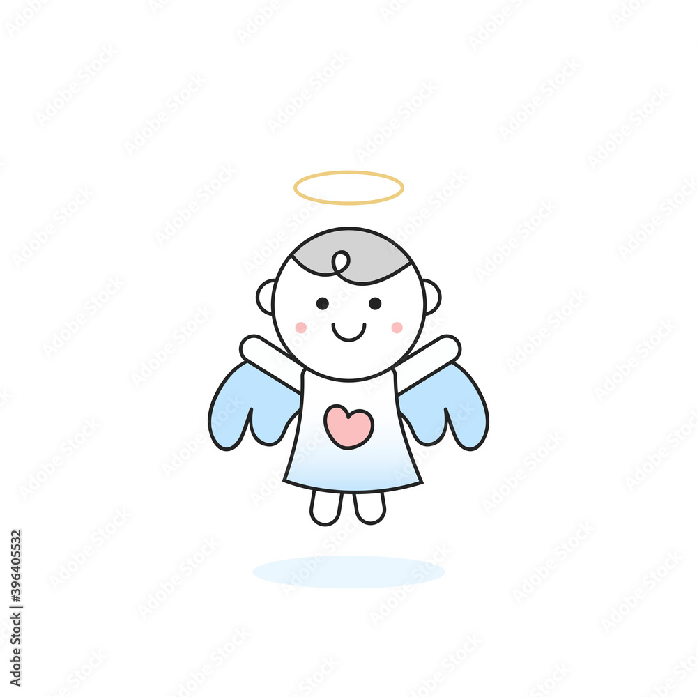 Cute angel character vector illustration