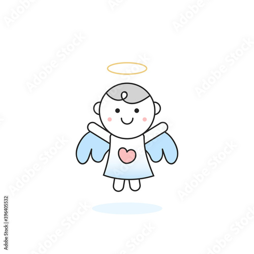 Cute angel character vector illustration