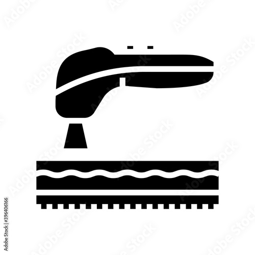smoothing skin laser treatment glyph icon vector. smoothing skin laser treatment sign. isolated contour symbol black illustration