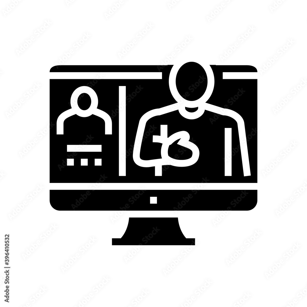 online call with customer glyph icon vector. online call with customer sign. isolated contour symbol black illustration online call with customer glyph icon vector. online call with customer sign. isolated contour symbol black illustration