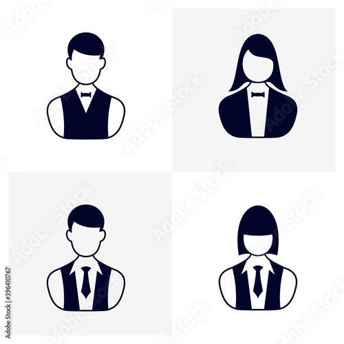 Set of Casino dealer icon logo vector template, Creative Gambling design icon symbol Illustration, Casino games icon