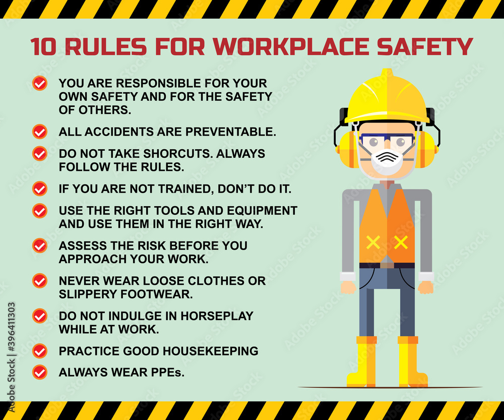 10 rules and tips for workplace safety of industrial or construction ...