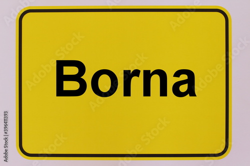 Illustration des Stadteingangsschildes der Stadt Borna photo