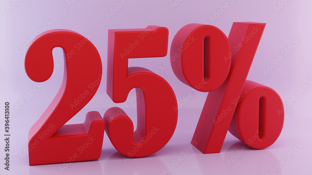 3d render of a percent on a white background 3d render of a percent on a white background
