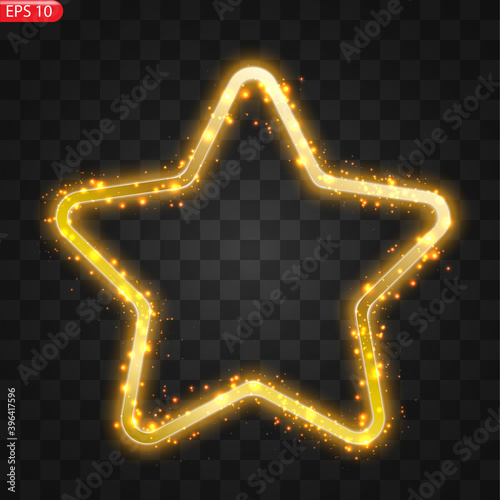 banner. a festive golden, glowing frame that is strewn with gold dust