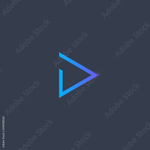 Free Download Play icon. Abstract blue gradient line triangle button. SImple flat abstract logo template. Modern emblem idea. Logotype concept design for media. Isolated vector illustration - GFXLoad