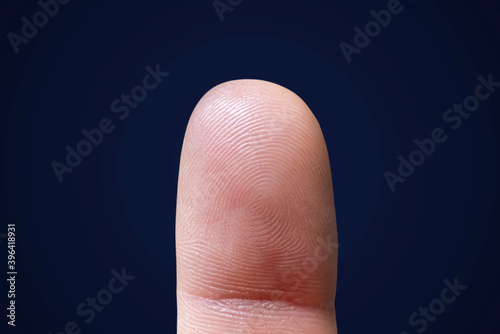 close up macro human fingerprint identification, privacy security