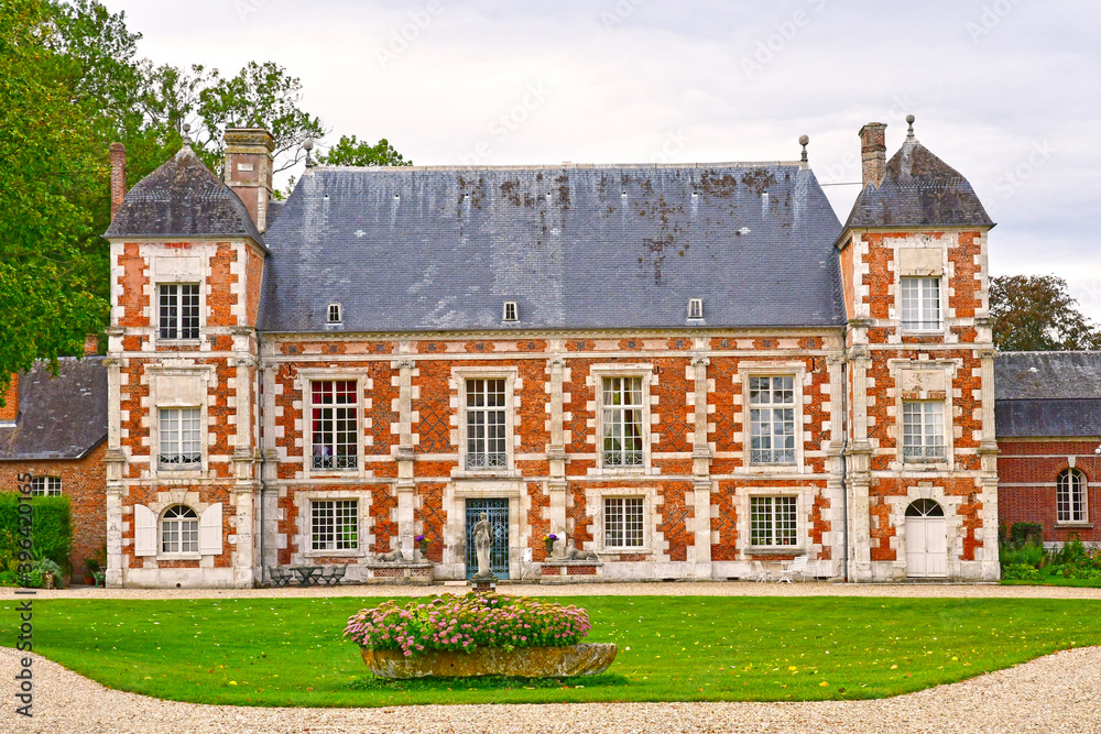 Radepont, France - september 28 2020 : the picturesque Bonnemare castle