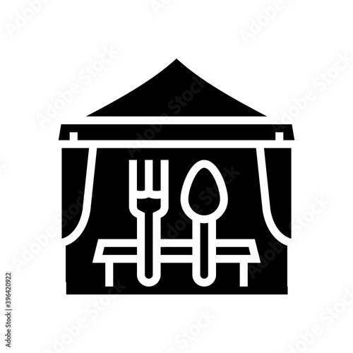 outdoor catering buffet glyph icon vector. outdoor catering buffet sign. isolated contour symbol black illustration