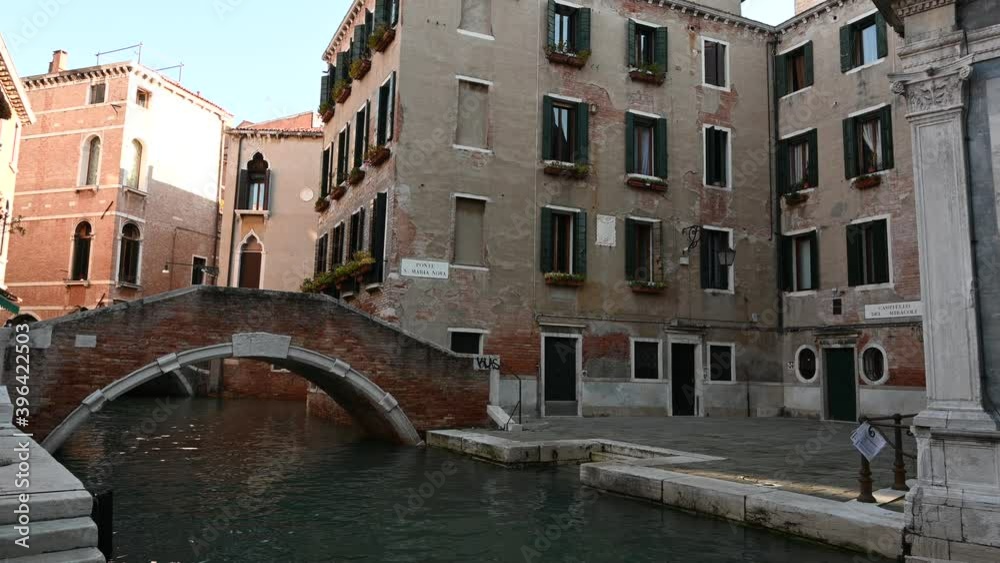 Venice, Italy - November 2020 - Walking through the less touristy streets of the lagoon city Venice, Italy - November 2020 - Walking through the less touristy streets of the lagoon city