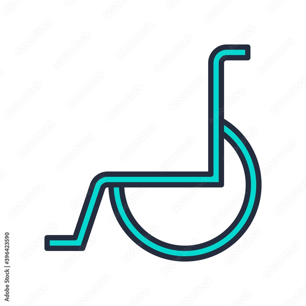 Wheelchair Handicap Icon Flat Vector Illustration. Wheelchair Handicap Icon Flat Vector Illustration.
