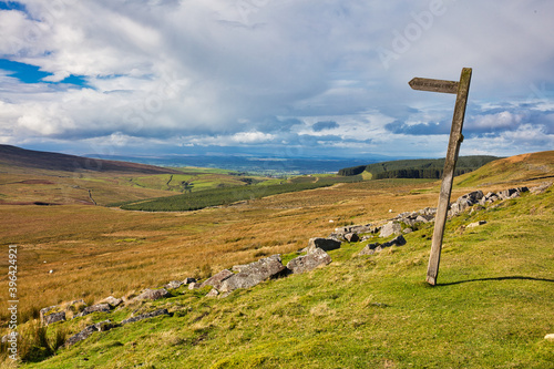 Image of a Public Bridleway Sign, Stainmore near Kirkby Stephen, Cumbria, England, UK. photo