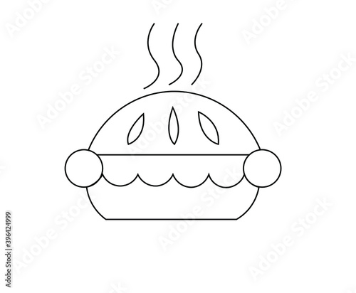 illustration of a plate, Hot cake icon.  Food was still hot.  cooking vector