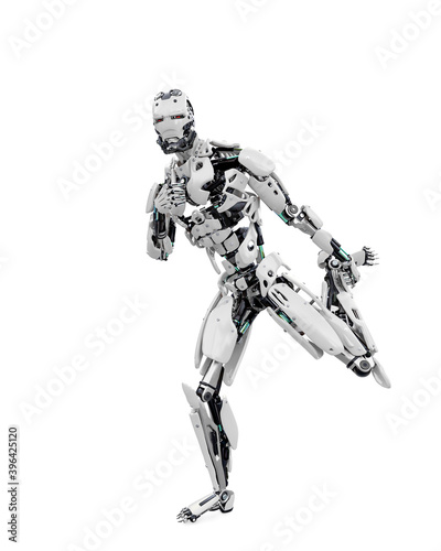 master cyber robot is dancing