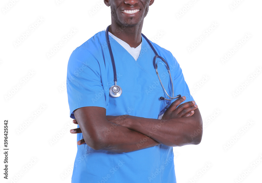 Portrait of a doctor man standing isolated on white background. Doctor. Clinic Portrait of a doctor man standing isolated on white background. Doctor. Clinic