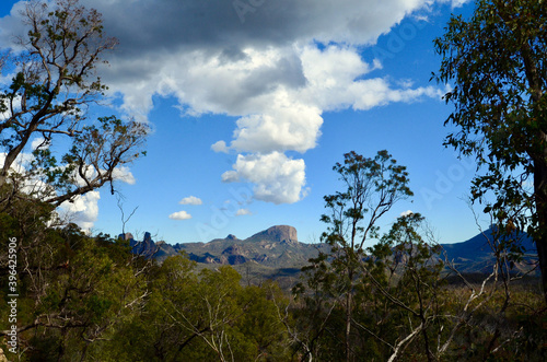 Clouds over the Warrumbungle Ranges in rural New South Wales  Australia
