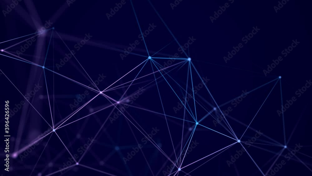 Abstract background with motion lines and dots. Network connection structure. Data exchange. 3D seamless loop. Abstract background with motion lines and dots. Network connection structure. Data exchange. 3D seamless loop.
