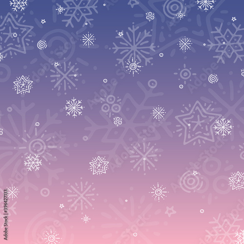 New Year Christmas background with snowflakes image