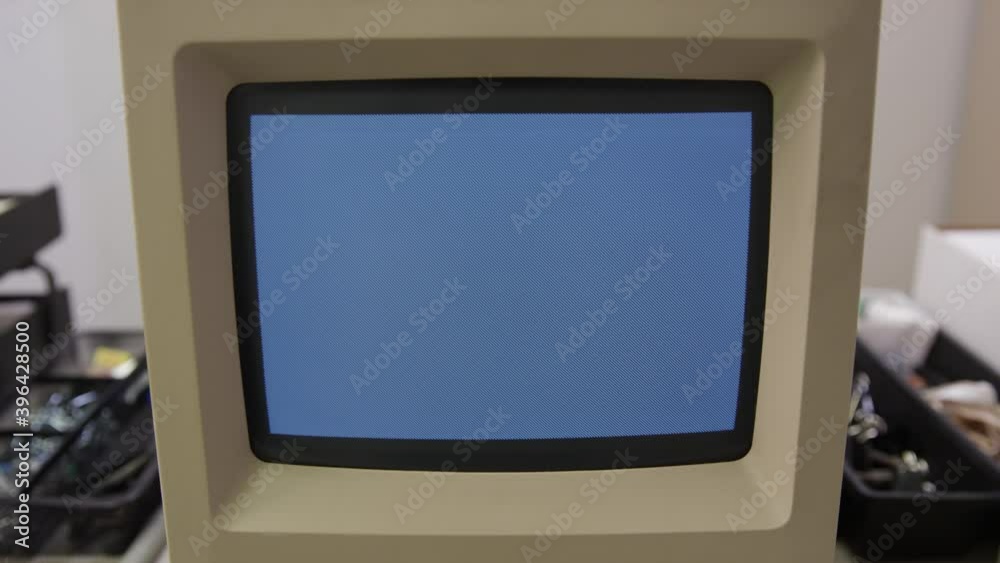 Old Classic Computer screen slowly turns on Old Classic Computer screen slowly turns on