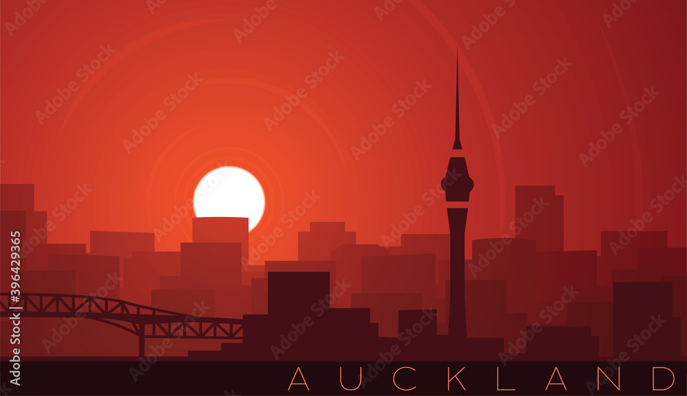 Auckland Low Sun Skyline Scene