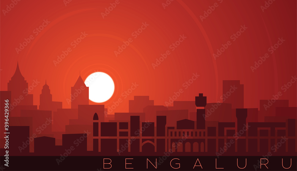 Fototapeta Bangalore Low Sun Skyline Scene