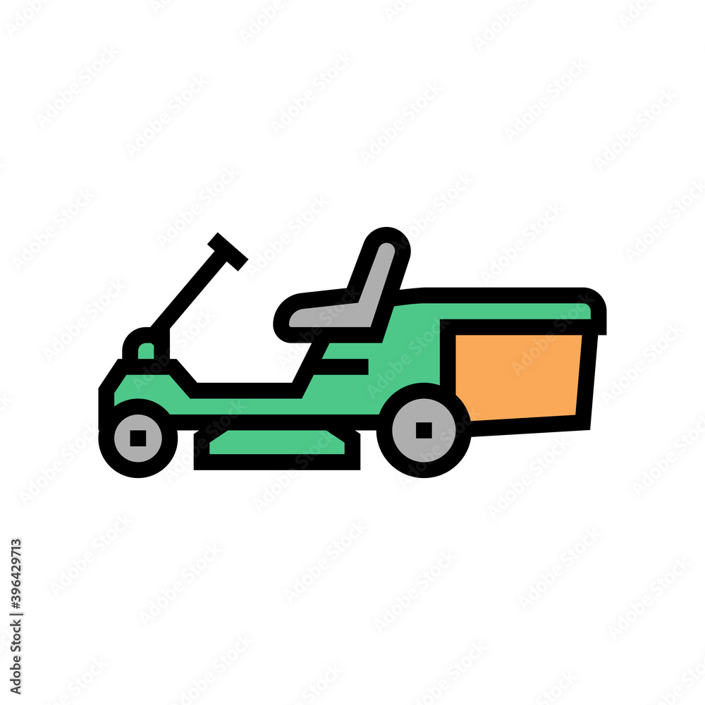 lawn mower machine color icon vector. lawn mower machine sign. isolated symbol illustration