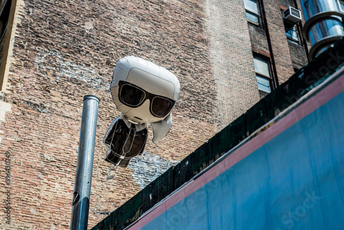 Karl Lagerfeld balloon, New York City, USA