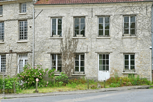 Chaussy; France - august 6 2018 : picturesque village in summer photo