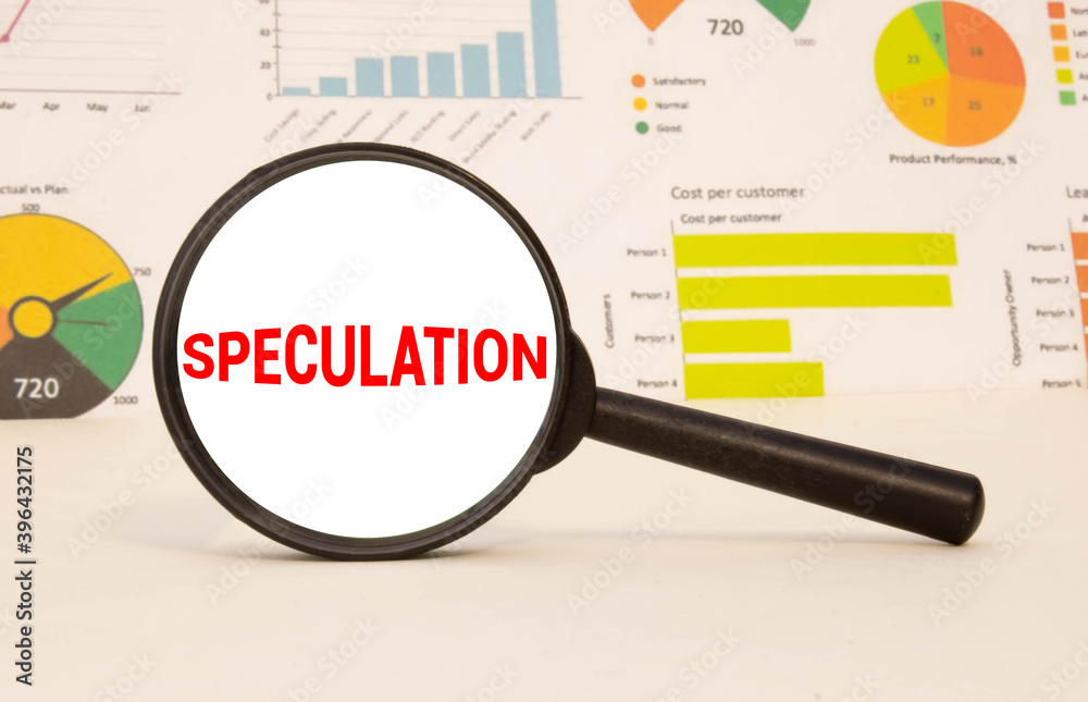 Speculation text concept write on notebook with pen Speculation text concept write on notebook with pen
