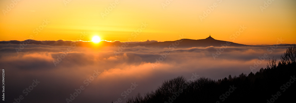 Jested ridge sunset panorama