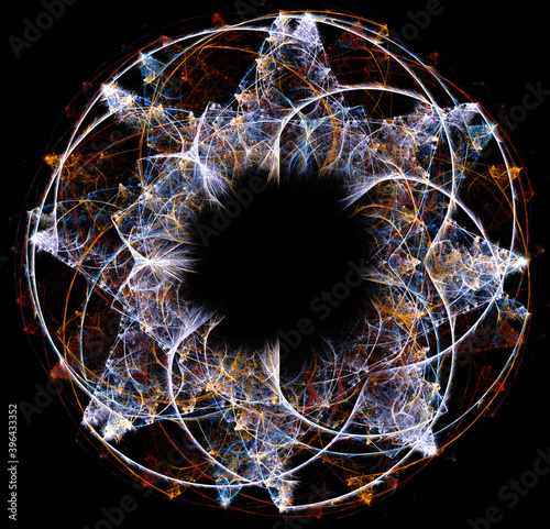 Abstract flower fractal background for art projects, 3d render