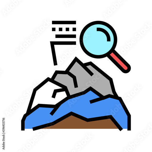 mountain research minerals color icon vector. mountain research minerals sign. isolated symbol illustration